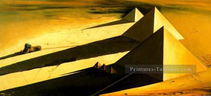 Les Pyramides et le Sphynx de Gizeh 1954 Cubisme Dada Surréalisme Salvador Dali Peintures à l'huile
